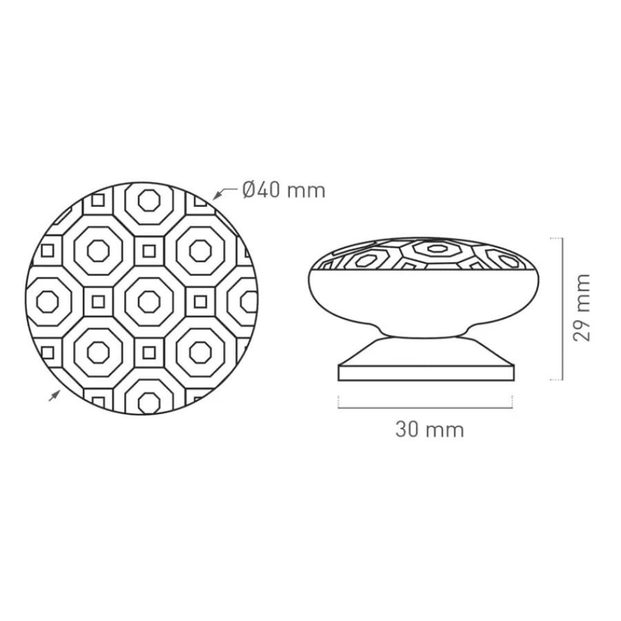 Nesu Meubelgreep knop Beyza 40MM porselein messing