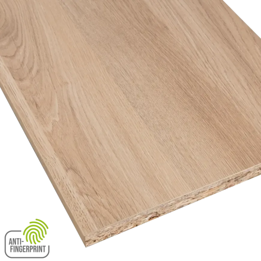 Meubelpaneel gebleekt eiken ABS fingerprint proof 240x60 cm 18 mm