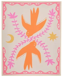 Geen Muurdecoratie vogel oranje FSC Mix - l40xb50xh3cm