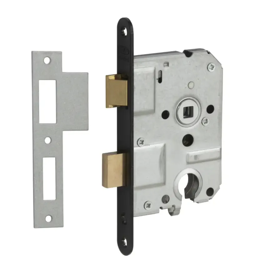 Nemef 1200 serie insteekslot cilinderslot met zwarte voorplaat Doorn 50mm PC55mm