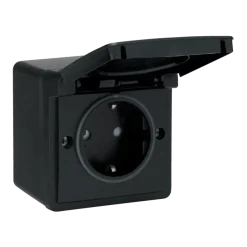 Niko Hydro Spatwaterdicht Stopcontact Zwart