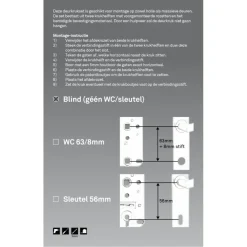 Novidade deurkrukset Parijs ovaal blind schild zwart RVS
