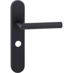 Novidade deurkrukset Porto ovaal schild met vrij-bezet sluiting 63/8 mm zwart RVS