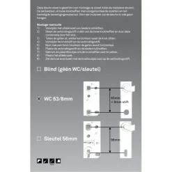 Novidade deurkrukset Porto ovaal schild met vrij-bezet sluiting 63/8 mm zwart RVS