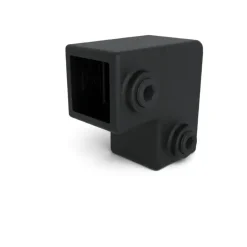 Novidade steigerbuis koppelstuk vierkant kniestuk zwart ø 25 mm