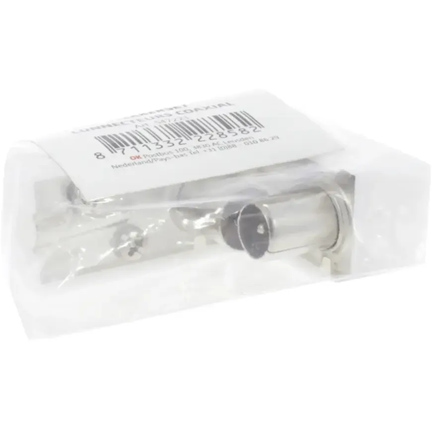 OK Coax stekkerset male/female wit