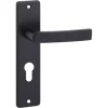 OK deurkruk set Blok recht schild profielcilindergat 55 mm zwart aluminium