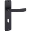 OK deurkruk set Blok recht schild sleutelgat 56 mm zwart aluminium