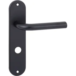 Ok deurkrukset Ovaal kortschild WC 63/8mm aluminium zwart
