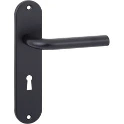 Ok deurkrukset Ovaal kortschild sleutelgat 56mm aluminium zwart
