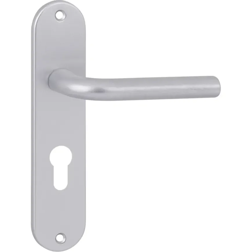OK deurkruk set ovaal schild profielcilindergat 55 mm aluminium