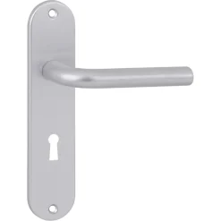 OK deurkruk set ovaal schild sleutelgat 56 mm aluminium