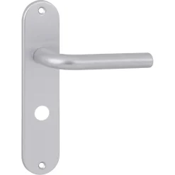 OK deurkruk set ovaal schild vrij-bezet sluiting 63/8 mm aluminium