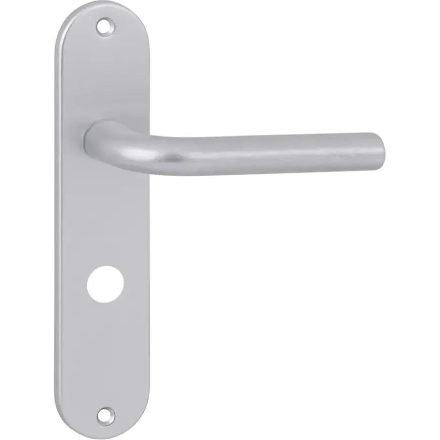 OK deurkruk set ovaal schild vrij-bezet sluiting 63/8 mm aluminium