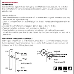 OK deurkruk set rond rozet zwart plastic