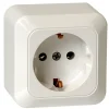 OK enkel geaard stopcontact opbouw wit