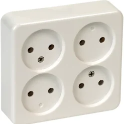 OK stopcontact opbouw 4-voudig wit