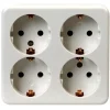 OK 4-voudig geaard stopcontact opbouw wit