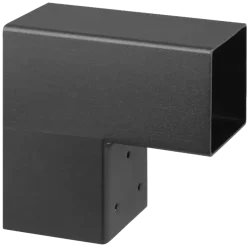 Paalverbinder voor pergola hoekstuk 2-kants 7x7 cm zwart