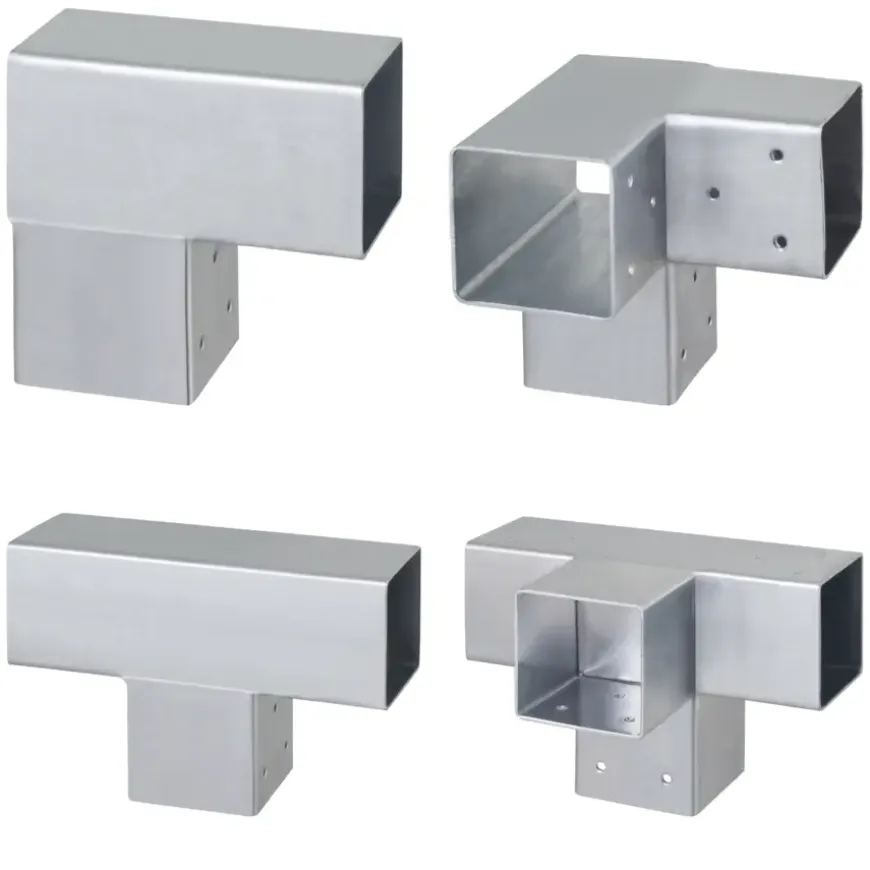 Paalverbinder voor pergola hoekstuk 3-kants 9x9 cm gegalvaniseerd