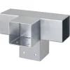Paalverbinder voor pergola T-verbindingsstuk 4-kants 7x7 cm gegalvaniseerd