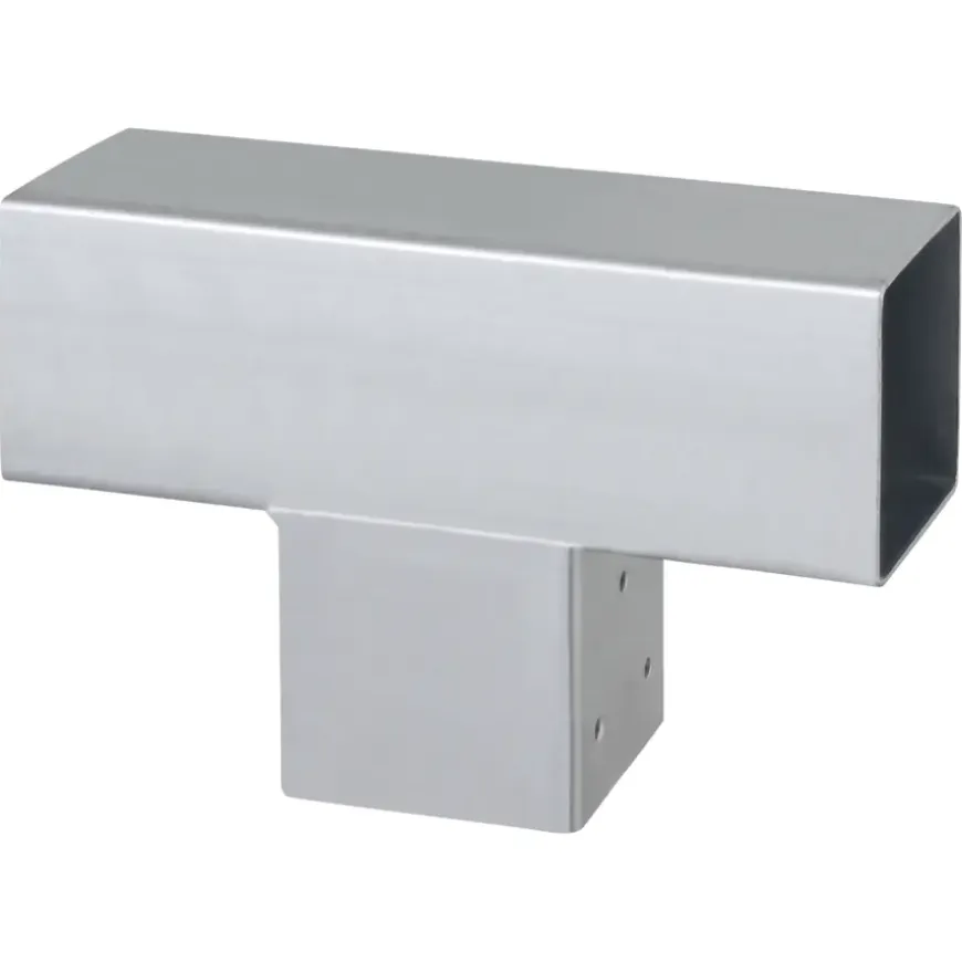Paalverbinder voor pergola T-verbindingsstuk 3-kants 7x7 cm gegalvaniseerd