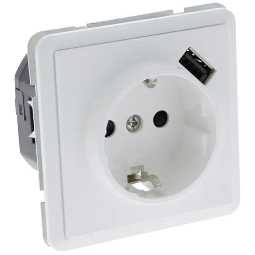 Peha Standard enkel geaard stopcontact met USB-A poort wit