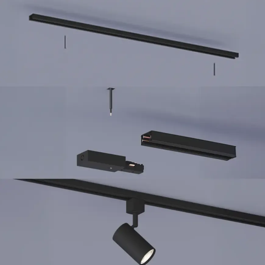 Philips EasyLink dubbelzijdige stroomaansluiting railverlichting zwart