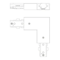 Philips EasyLink L-vormige connector rechtse hoek railverlichting zwart