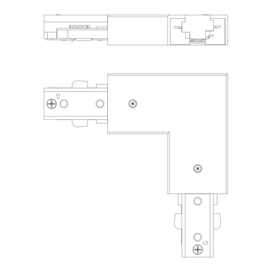 Philips EasyLink L-vormige connector linkse hoek railverlichting zwart