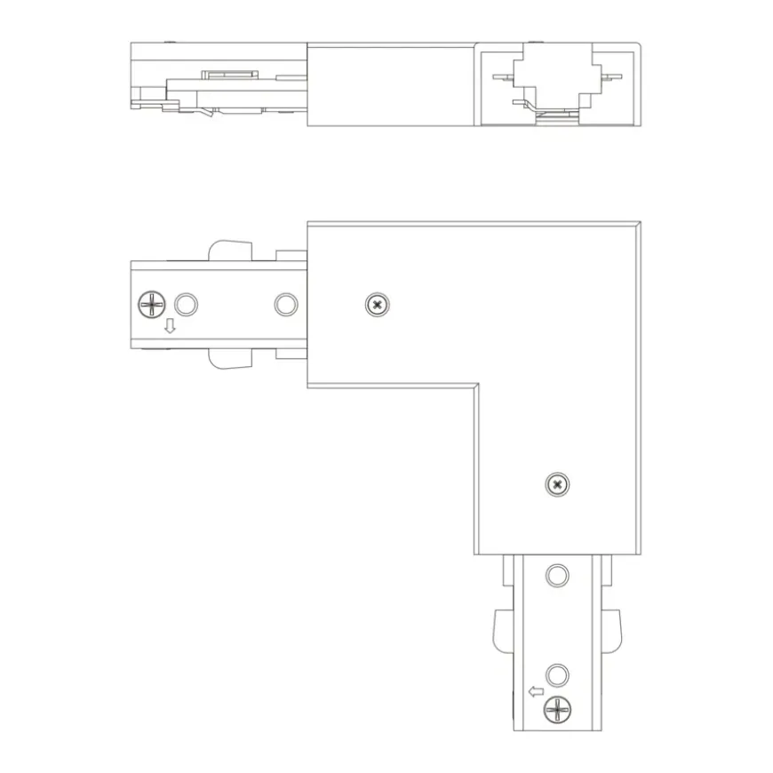 Philips EasyLink L-vormige connector rechtse hoek railverlichting wit