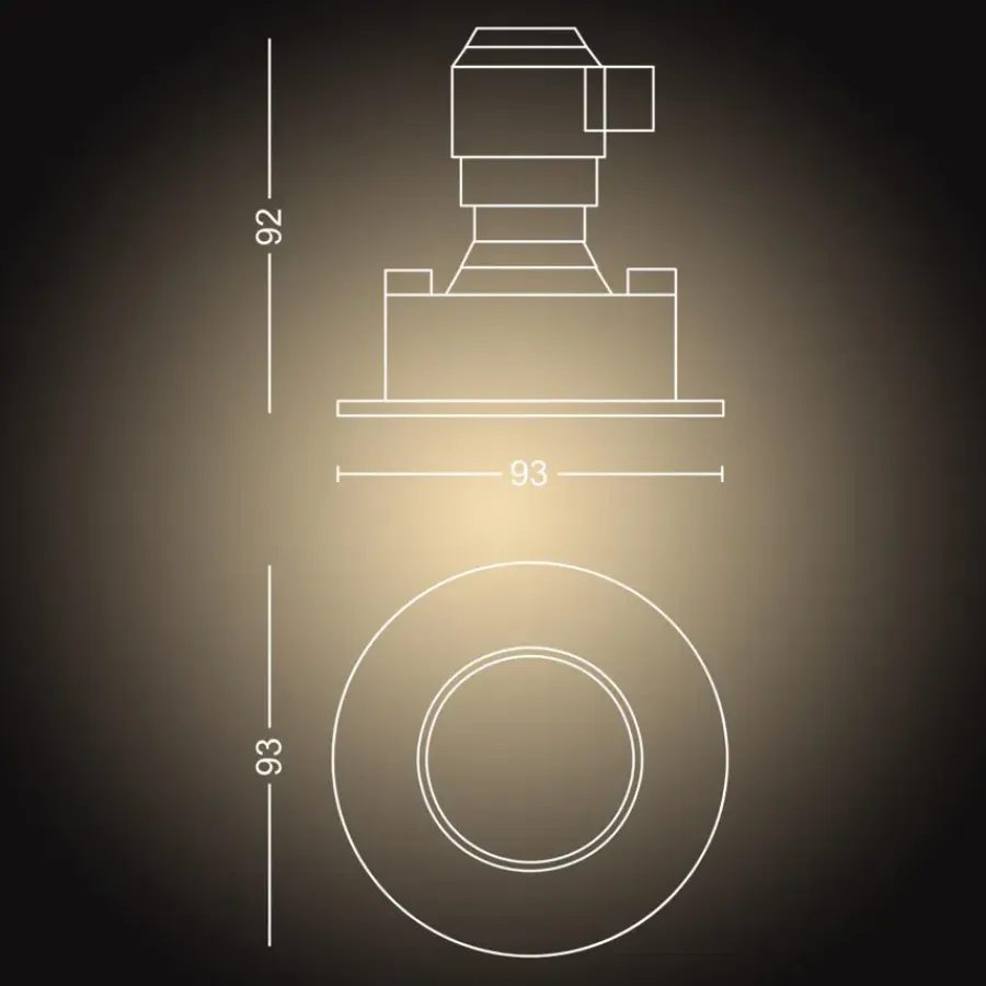 Philips Hue badkamerinbouwspot Adore chroom - warm tot koelwit licht 4.2W - 1 spot