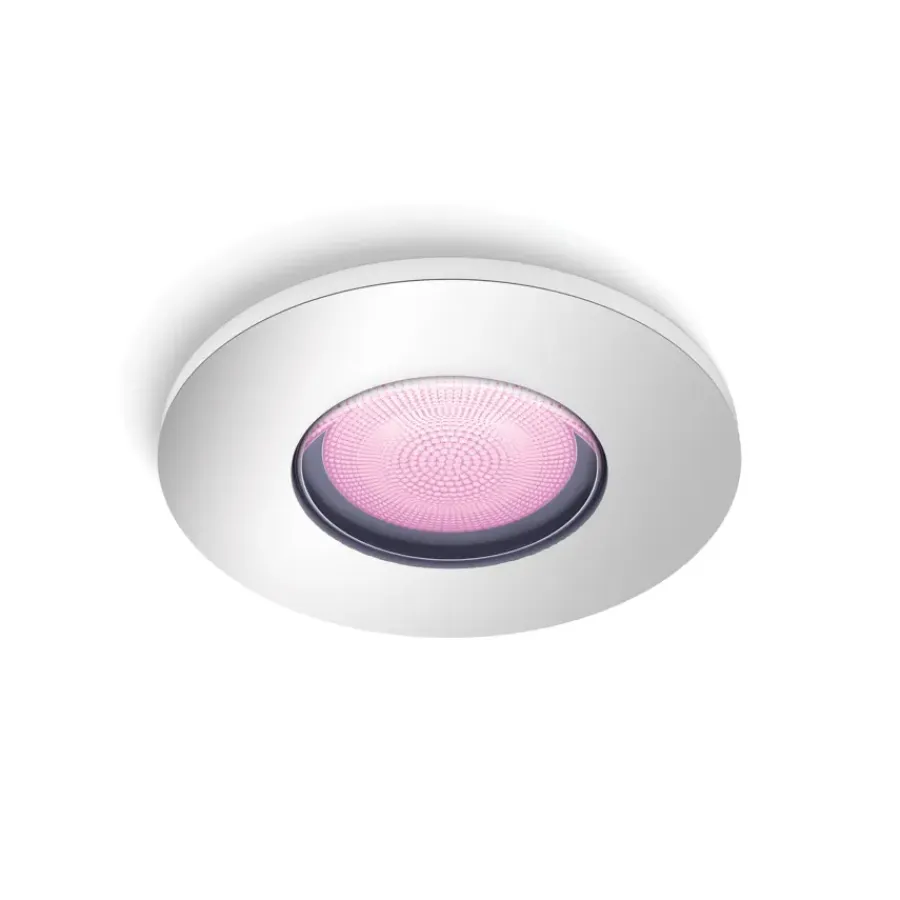 Philips Hue badkamerinbouwspot Xamento chroom - wit en gekleurd 6W - rond