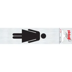 Pickup Alu deurbordje dames symbool 165x44 mm