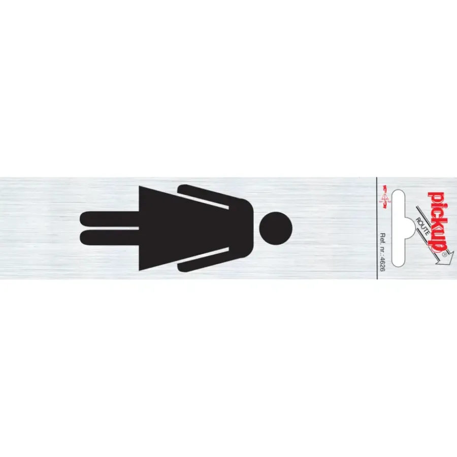 Pickup Alu deurbordje dames symbool 165x44 mm