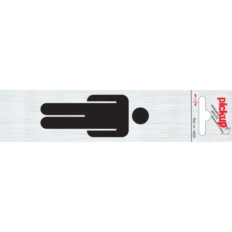 Pickup Alu deurbordje heren symbool staand 165x44 mm