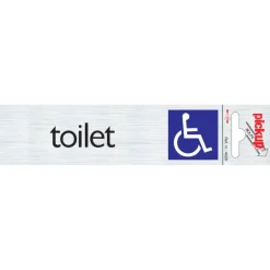 Pickup Alu deurbordje toilet toegankelijk voor rolstoel 165x44 mm