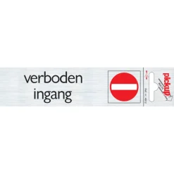Pickup Alu deurbordje verboden ingang 165x44 mm