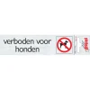Pickup Alu deurbordje verboden voor honden 165x44 mm