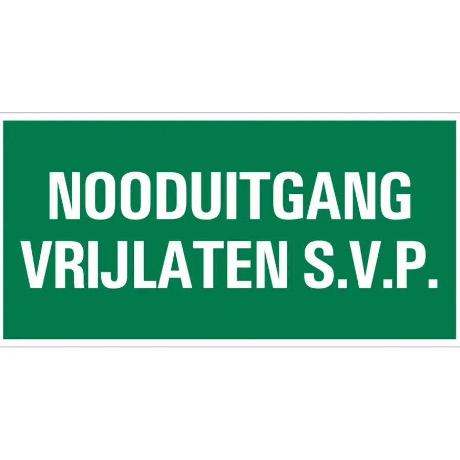 Pickup bord nooduitgang vrijlaten 15x30 cm