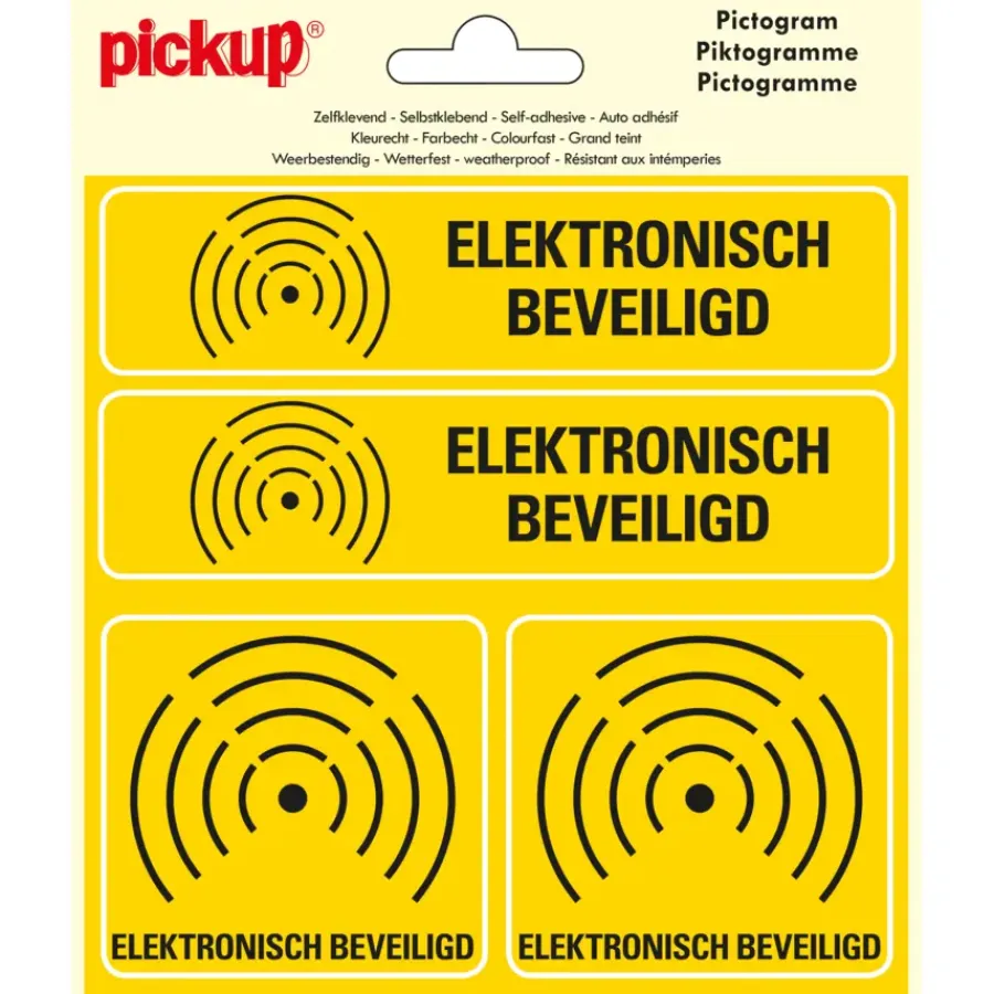 Pickup Pictogram Vinyl 15x15cm 4 op 1 Electronisch beveiligd