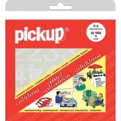 Pickup plakcijfers 0-9 Helvetica wit 30 mm