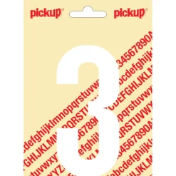 Pickup plakcijfer 3 wit mat 120 mm