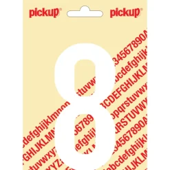 Pickup plakcijfer 8 wit mat 120 mm