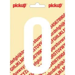 Pickup plakcijfer 0 wit mat 120 mm