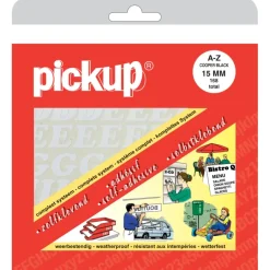 Pickup plakletter A-Z wit 15 mm