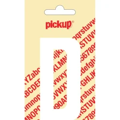 Pickup plakletter D wit mat 90 mm