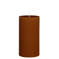 Geen Pilaar kaars bruin - h13xd7cm