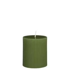 Geen Pilaar kaars donker groen - h8xd7cm