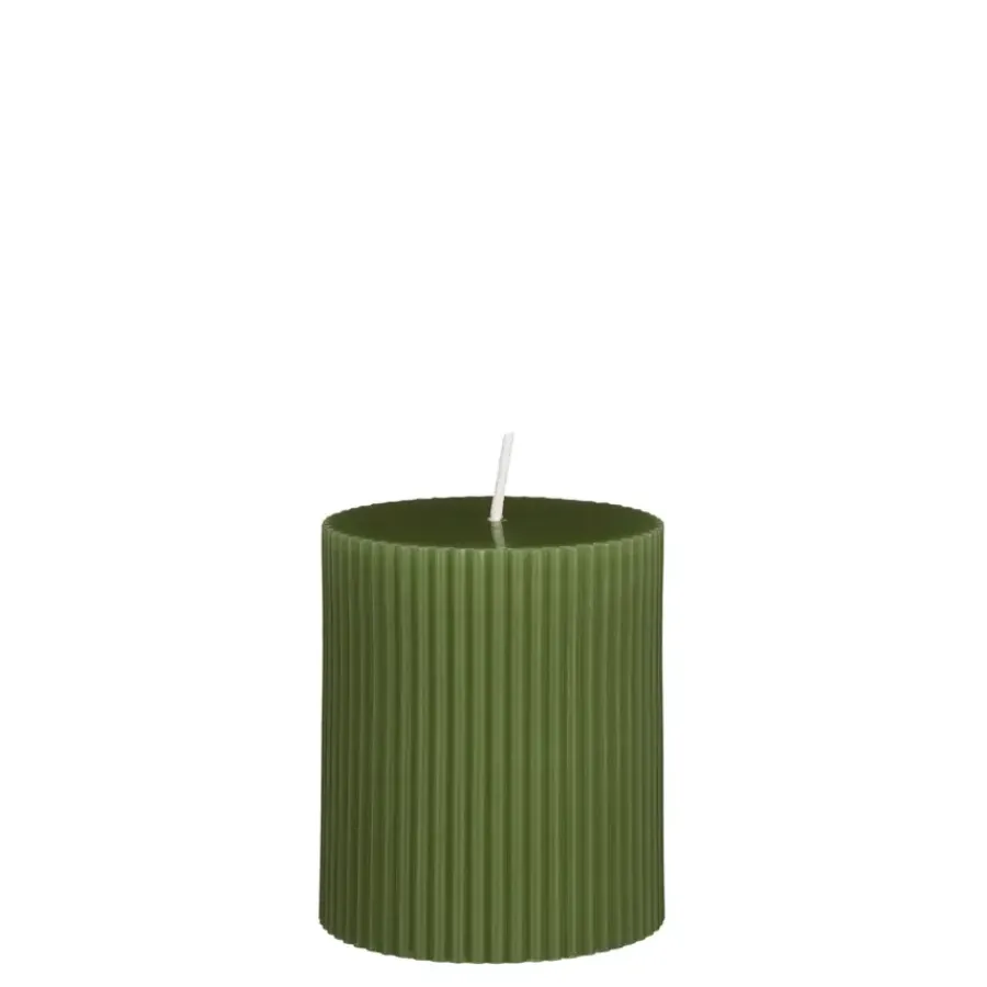 Geen Pilaar kaars donker groen - h8xd7cm
